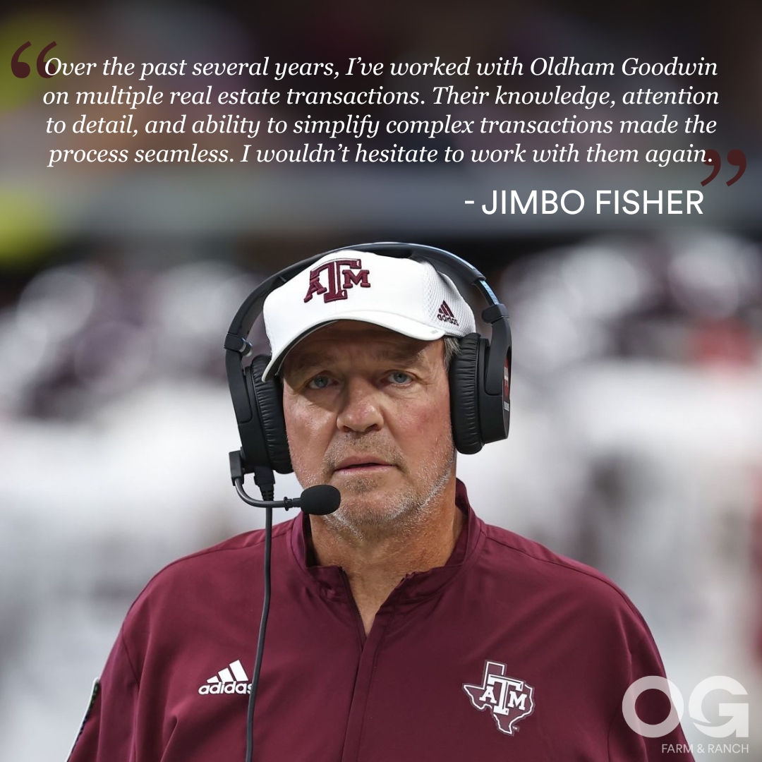 Jimbo Fisher, renowned college football coach, shares his experience working with Oldham Goodwin on real estate transactions.