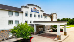 Exterior photo of the front of the hotel